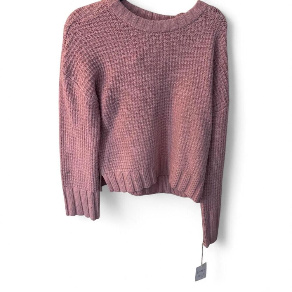 Jessica Simpson Pink Textured Knit Sweater Women's Large Cozy Pullover